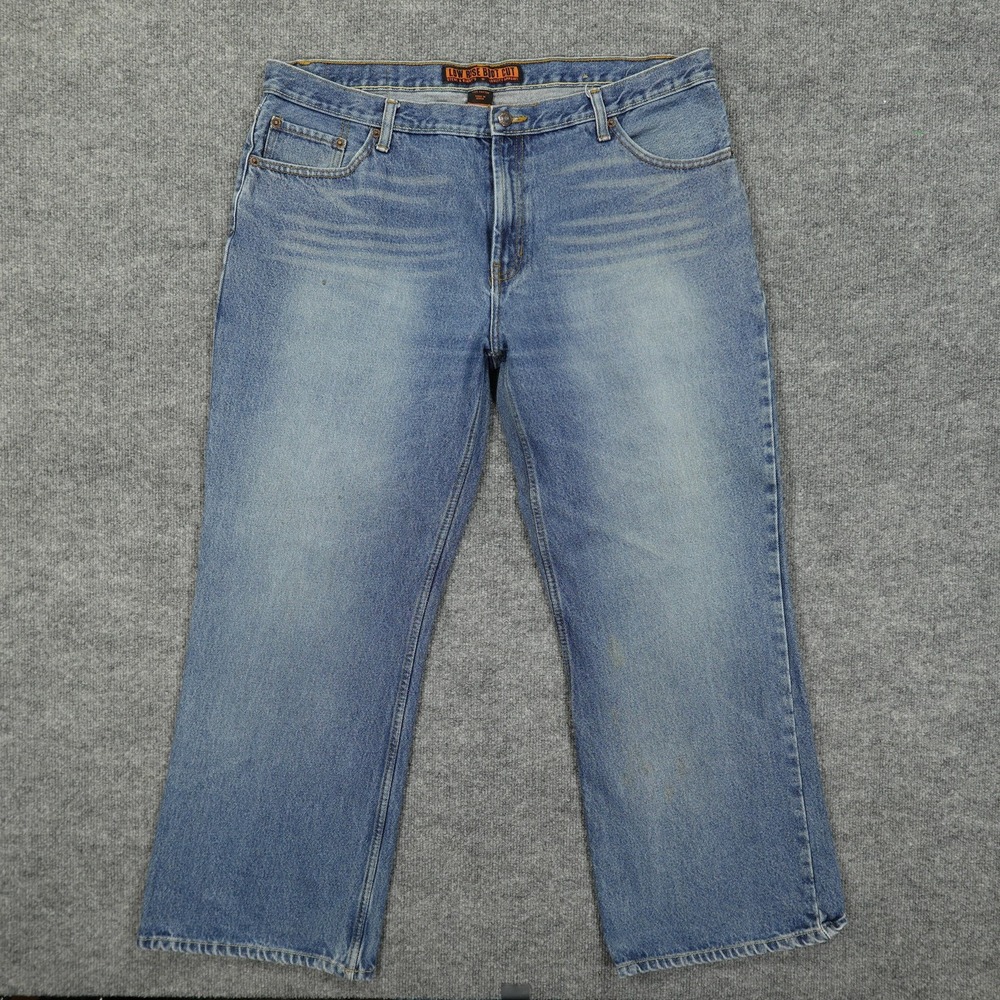 Steve & Barry's Red Star Jeans Mens 40x30 Blue Low Rise Bootcut Medium Wash